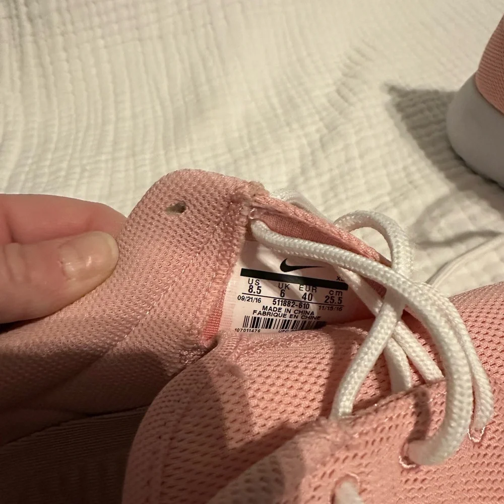 Nike‎ Pink and White Dunk Low Sneakers